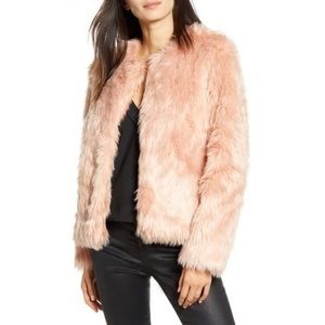 NWT Chelsea28 Pink Misty Faux Fur Coat Jacket